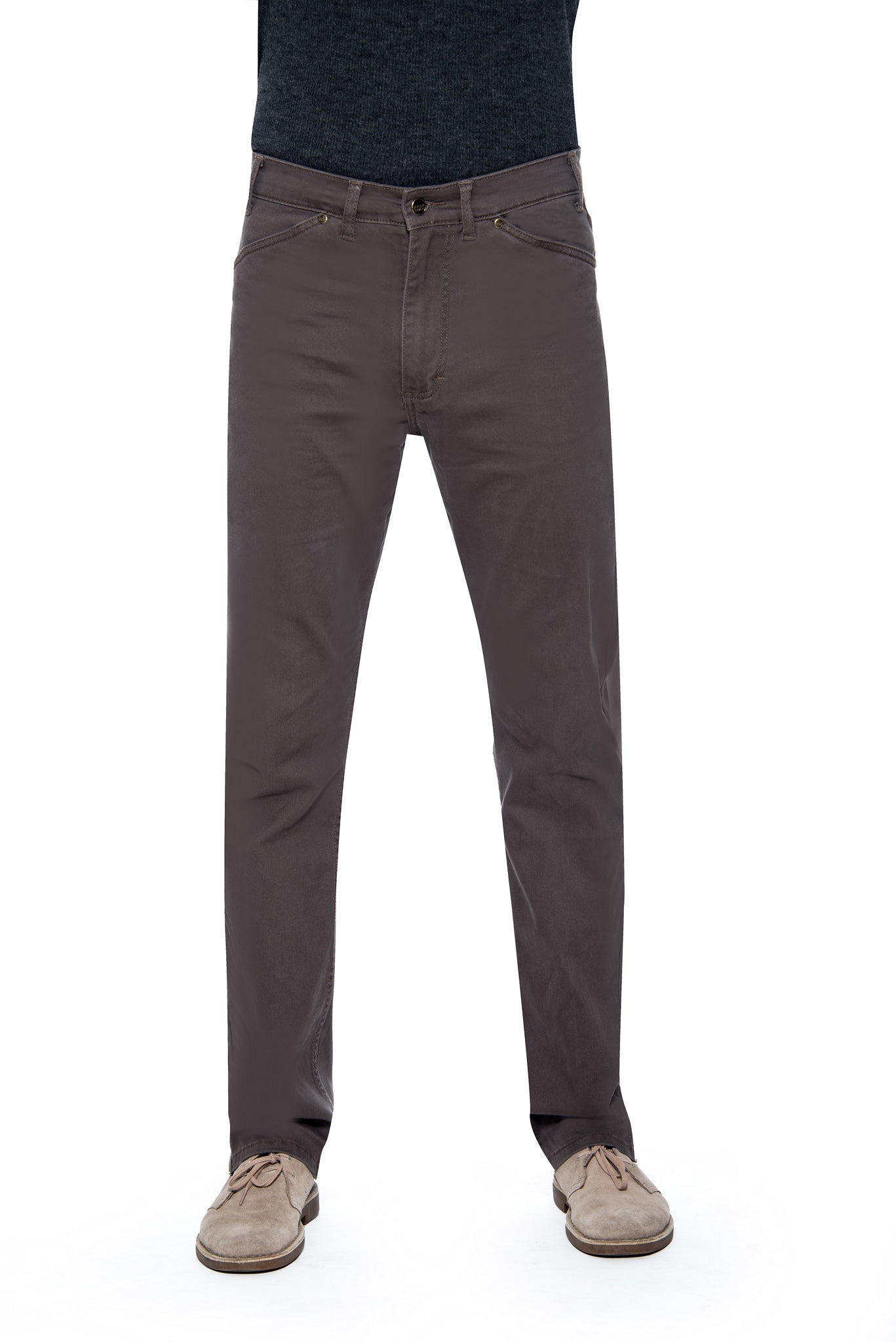 Brown Comfort Fit Stretch Pants